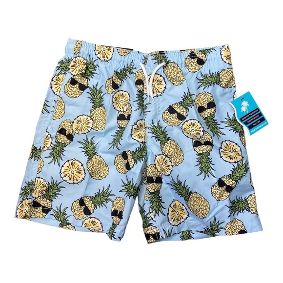 Trunks Surf & Swim Boys Pineapple with Sunglasses Print Swim Trunk Size XL 14/16 - Picture 9 of 10